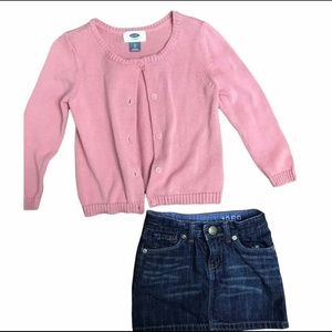 Old Navy 3T cardigan Gap skirt 3T bundle